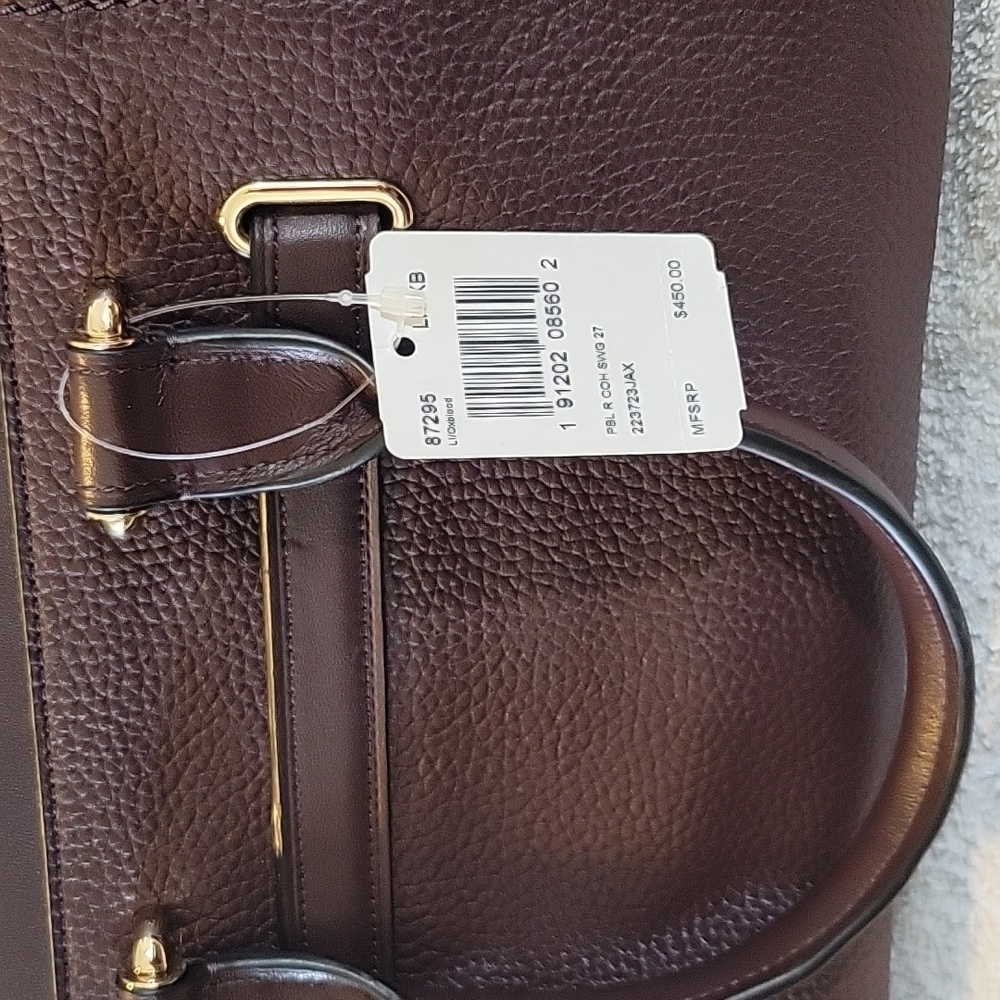 COACH - Coach Swagger Carryall 27 in Pebble Leather (LI/Oxblood) Handbags - Picture 7 of 8